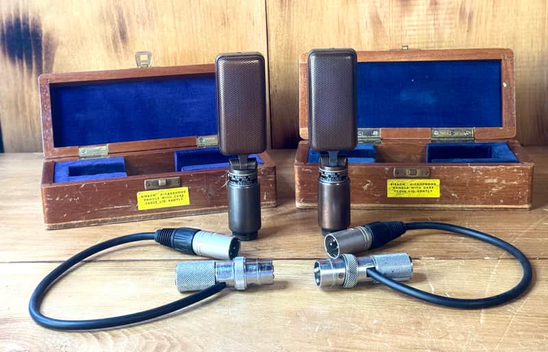 RARE stereo pair - Vintage Reslo SR1 M Ribbon Microphones high output - 300 ohms image 1
