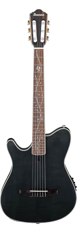 Ibanez Tim Henson Signature TOD10N Left-Handed Nylon Acoustic/Electric Guitar Transparent Black Flat image 1