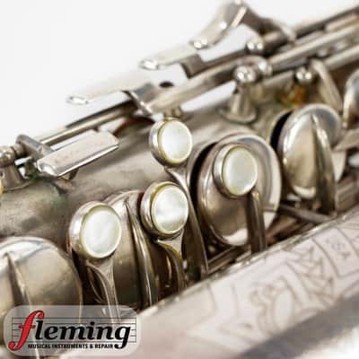 Conn New Wonder Transitional Alto Saxophone - Silver Plate, Gold Wash Bell, 1932 image 18