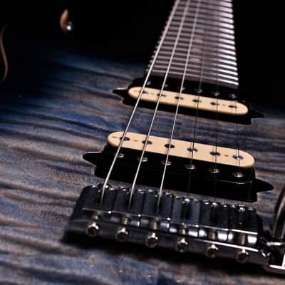 Suhr Modern Custom Mahogany 2015 Faded Trans Whale Blue Burst Quilt Top image 5