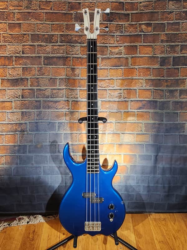 Vintage 1980s Kramer DMZ 5000 Bass Guitar Blue image 1