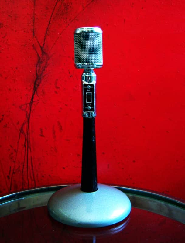 Vintage RARE 1950's Astatic K2S crystal microphone w period Astatic E6G stand T3 D104 JT30 image 1