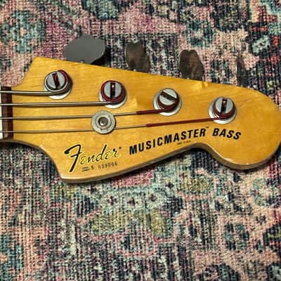 1978 Fender Musicmaster Bass Guitar - Wine Red image 4