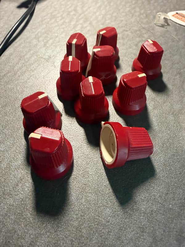 1980s Fender Red Knobs - set of 10 image 1
