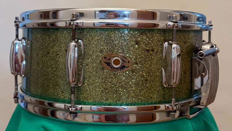 Slingerland Radio King Snare Drum 1950’s - Green Sparkle image 1