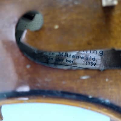 Karl Knilling 1799 4/4 Mittenwald Germany Violin Vintage 50s-60s +Aubert Bridge image 14