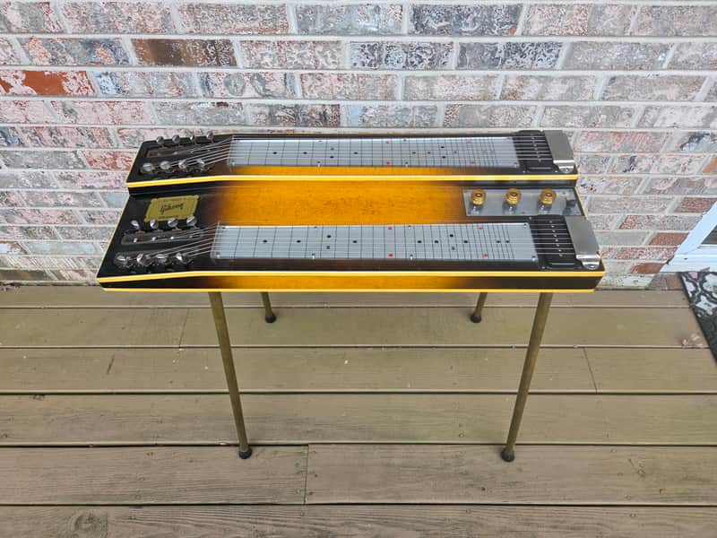 Vintage 1953 Gibson Grande Console Double Neck, Double Eight Steel Guitar w/ Original Legs, Hardshell Case! image 1
