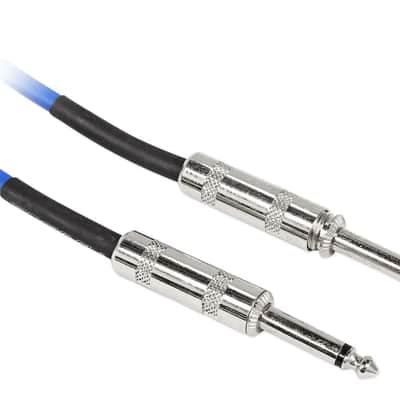 Rockville RCGT6.0BL 6' 1/4'' TS to 1/4'' TS Instrument Cable-Blue 100% Copper image 1