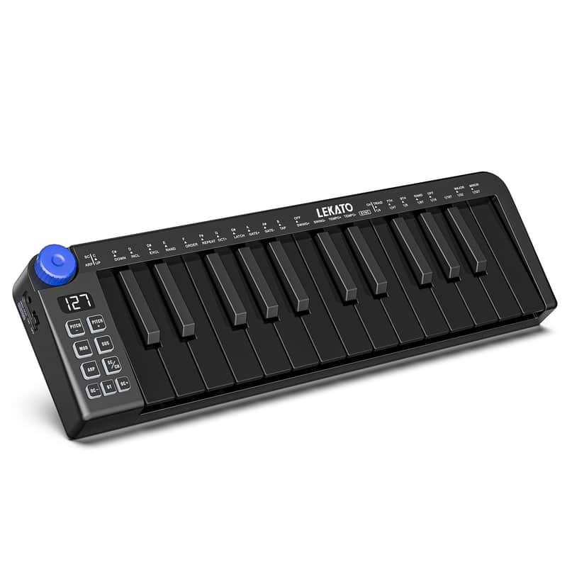LEKATO MIDI Keyboard 25 Key MIDI Controller Bluetooth with Velocity-Sensitive image 1