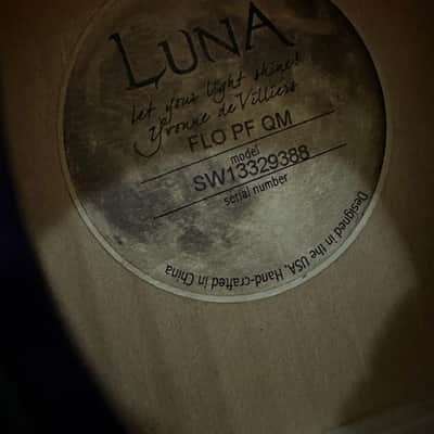 Luna Flora Passionflower Quilt Maple Acoustic-Electric Guitar 2010s - Trans Purple image 6
