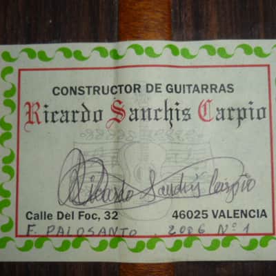 Ricardo Sanchis Carpio 1a Flamenca Negra 2006- stunning guitar from the great master builder - Video image 5