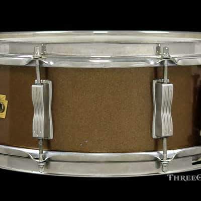 1965 Ludwig Bronze Mist Jazz Festival Snare Drum Keystone :  5 x 14 image 2