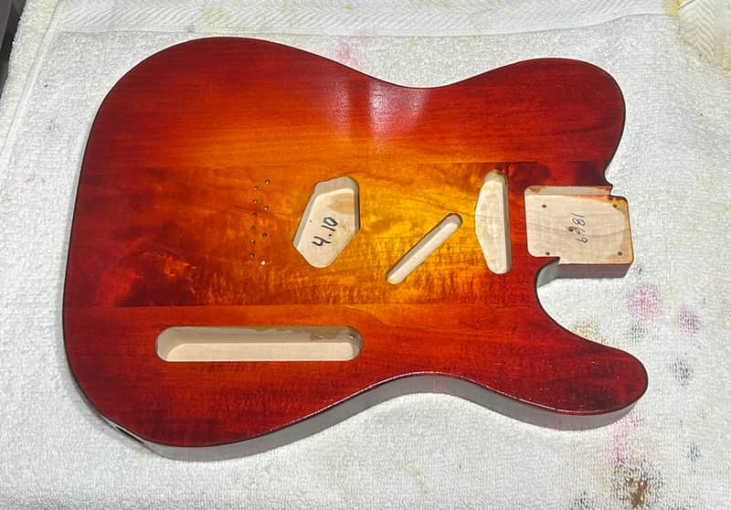 Cherry Burst Basswood T-style guitar body - Made in USA! image 1