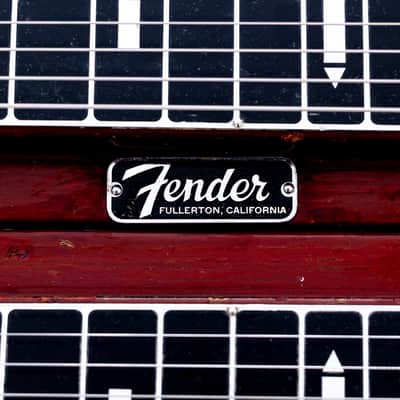 1955 Fender Stringmaster Dual 8 Console Lap Steel Double Neck Push Button, Red w/ Legs & Tweed Case image 17