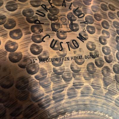 Meinl 15" Pure Alloy Custom Medium Thin Hi-Hat Cymbal (Pair) 2020 - Present - Traditional image 7