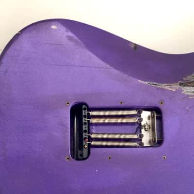 Lefty Vintage Fender “Super Heavy Relic” Hendrix Strat Solid Guitar Body Custom Purple Metallic 4.8 lb Alder image 7