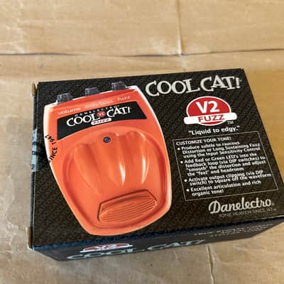 Danelectro Cool Cat Fuzz 2010s - Orange Very Good Condition 2nd Version V2 True Bypass NOS Mint in box with all papers image 17