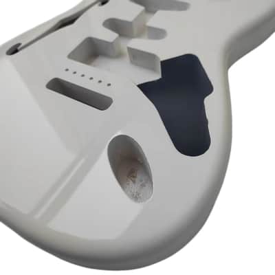 White HSS Semi Hollow Strat Style Guitar Alder Wood Body image 3