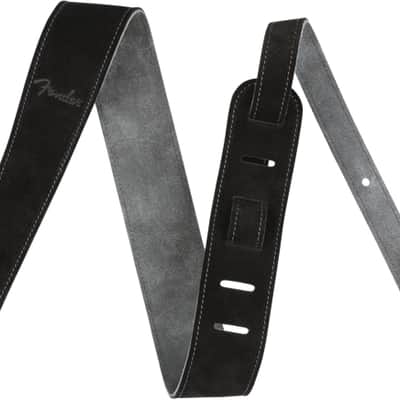 Fender #0990691006 - 2" Suede Strap, Black/Gray, Reversible image 1