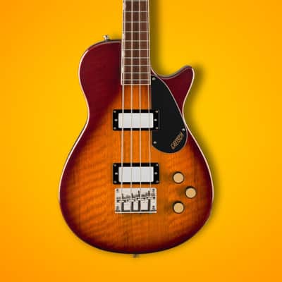 Gretsch Streamliner Jet Club Single-Cut 4-String Right-Handed Bass Guitar with Nato Body and Laurel Fingerboard (Havana Burst) image 7