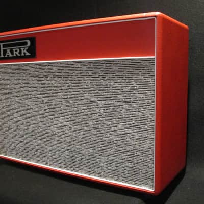 PARK  45w Custom-made PARK 2x12 Bluesbreaker with matching 2x12 extension cab. 2017 - RED with EC Collins WHITE Park Pinstripe grill cloth. (Made by MITCH COLBY) image 13