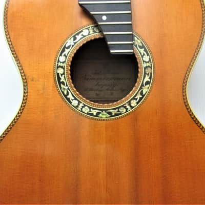 Julius Heinrich Zimmermann Leipzig No. 6  c1906 all solid Antique  parlor  romantic concert  guitar image 2