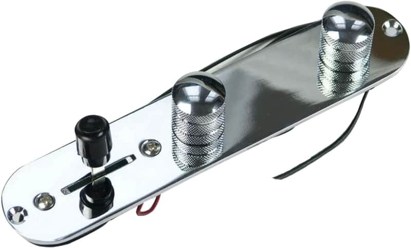 1Pcs Guitar Control Plate Loaded Chrome 3 Way Switch Plated Prewired Control Plate Electric Guitar Parts Replacement (Silver) image 1