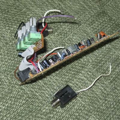 NOT working / For Repair / For parts / AS IS used Boss OS-2 CIRCUIT BOARD with circuit board components and INPUT, OUTPUT, & power jacks (NO: casing, LED, switch, bottom plate, knobs, nuts washers, screws & missing some wires) from around 2007 image 12