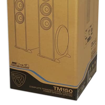 Rockville TM150W White Powered Home Theater Tower Speakers 10" Sub / Blueooth / USB image 9