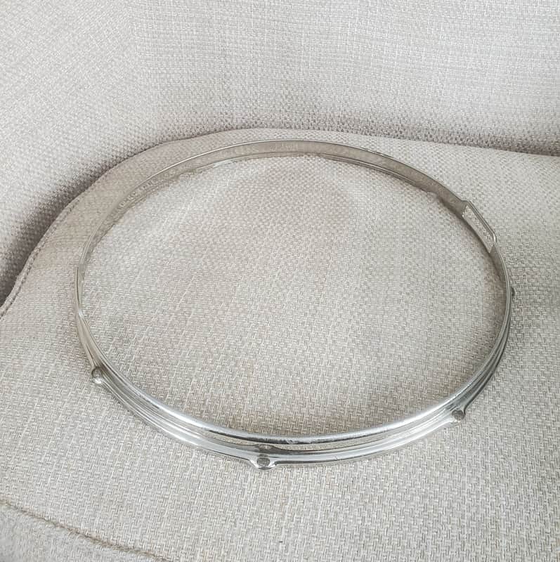 Slingerland 15" 8 Lug Nickel Over Brass Stick Saver Hoop 1950s-60s image 1