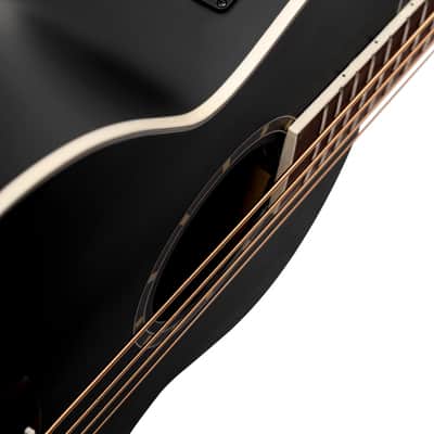 Ortega D7E-SBK-4 Deep Series 7 Spruce Top Mahogany Neck Medium Scale 4-String Acoustic-Electric Bass Guitar image 11