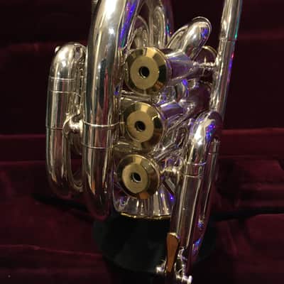 Ultra Rare  Silver with Gold Accents 1971 Holton c-150 Pocket Cornet/Trumpet image 3