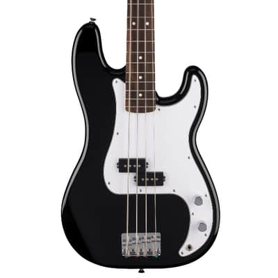 Fender Standard Precision Bass, Laurel Fingerboard, White Pickguard, Black image 1