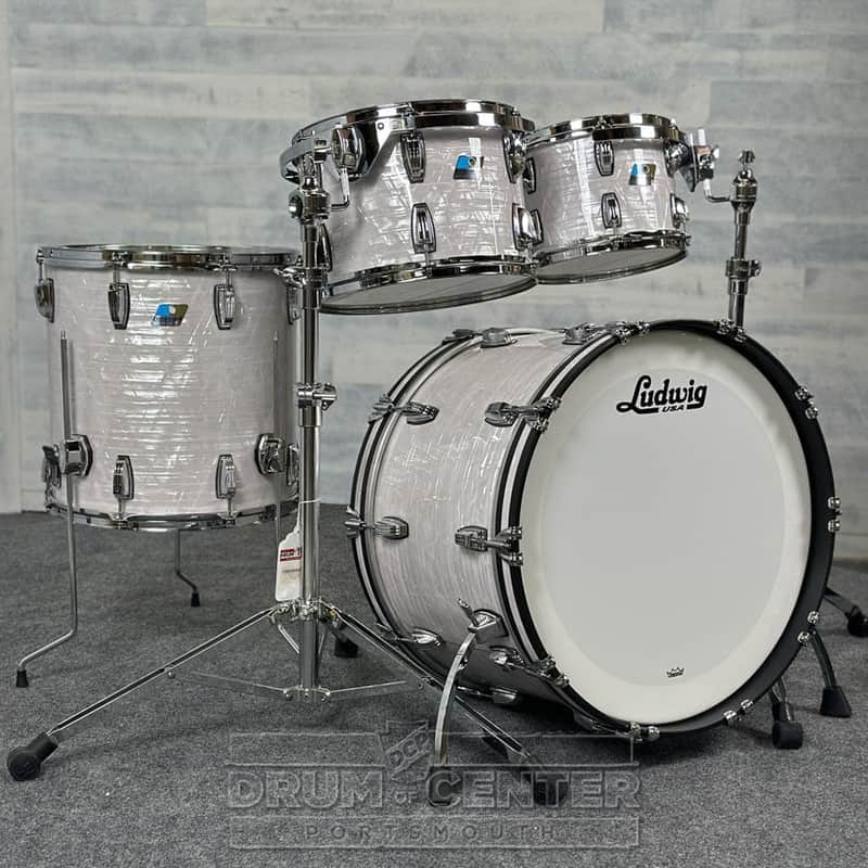 Ludwig Classic Maple "Super 70s" 4pc Drum Set 22/10/13/16 70s White Marine Pearl - DCP Exclusive! image 1