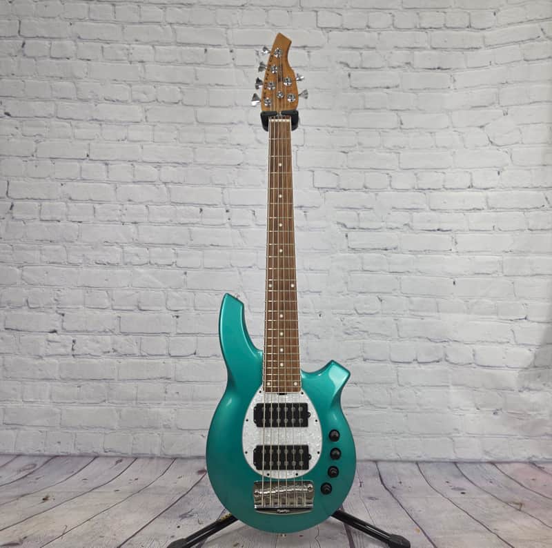 USED Ernie Ball Music Man BFR Bongo HH 6 String Bass Grabber Green Limited Edition