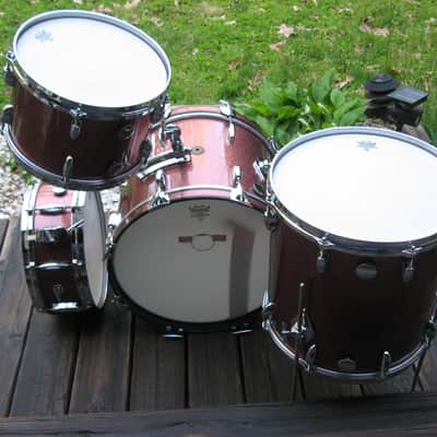 60s Gretsch Drum Set, 18/12/14/14, Burgundy Sparkle image 5