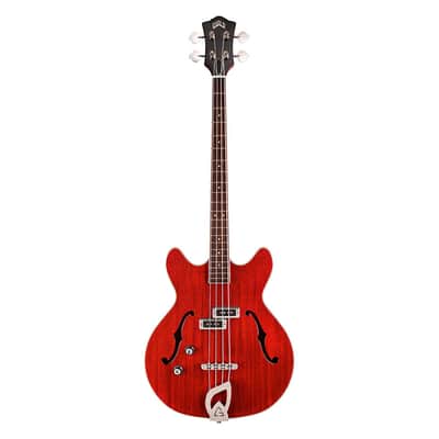 Guild Starfire I Left Handed Semi-Hollow Bass Guitar - Cherry Red - Open Box image 2