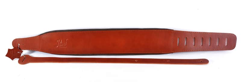 Comfortable and Adjustable Guitar strap - 100% Genuine Cowhide Leather - Petrof – Top Quality – light brown color - hand made - Free Shipping image 1