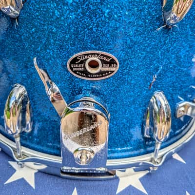 Immagine Slingerland Marching Snare Drum (Vintage -1970s) - Blue Sparkle - 2
