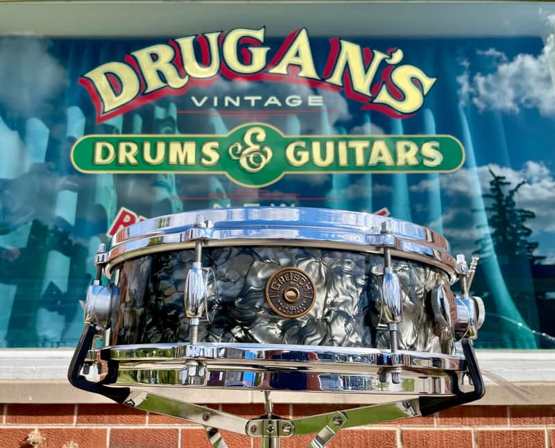 1960s Gretsch 4x14 Progressive Jazz X4175 Snare Drum Black Diamond Pearl image 1