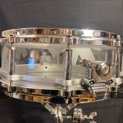 Chad Smith's Pearl 14x5" Custom Red Hot Chili Peppers Logo, 2011 World Tour Snare Drum. Clear Acrylic, With SIGNED HEAD! image 9