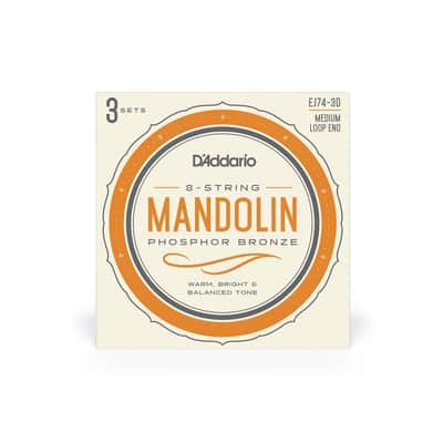 3 Pack, D'Addario 11-40 Medium Phosphor Bronze 8 String Mandolin Strings EJ74-3D image 2