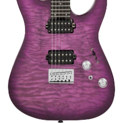 Charvel Pro-Mod Plus DK24 HH HT EB QM, Ebony Fingerboard, Violet Radiance image 1