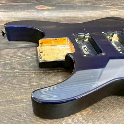 90s Grover Jackson Super Dinky Lefty Body Dark Blue w/Plate Made in Japan image 3