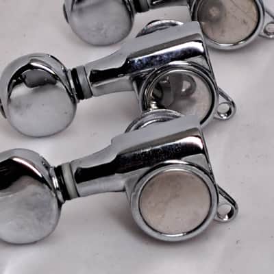 Schaller-Style Hanchang H C Mini-Button Tuners- 3+3 w/ Bushings- Chrome Finish image 7
