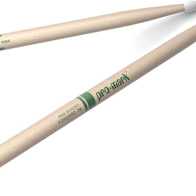 ProMark Classic Forward 2B Raw Hickory Drumsticks, Oval Nylon Tip, One Pair image 1