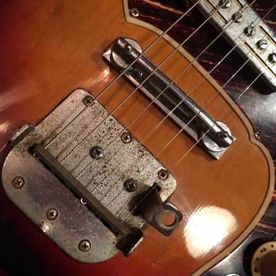 c.1960s Sakai Mokko Fender Mustang style MIJ Vintage 2 Color Sunburst image 6