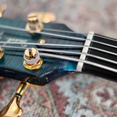 Pedulla 40th Anniversary Mark Egan Signature Buzz Fretless 2015 - Trans Blue image 14
