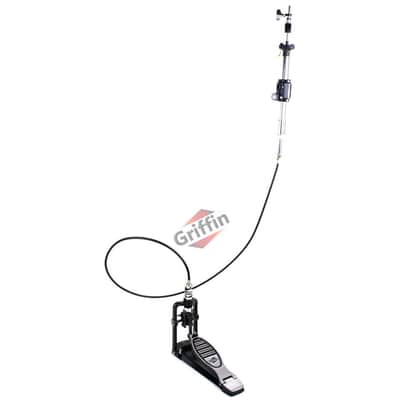 Remote Hi Hat Cymbal Stand - GRIFFIN Auxiliary Cable Foot Pedal Drum High HiHat image 2