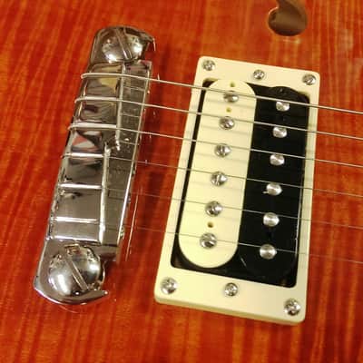 PRS SE Custom 22 Semi-Hollow Electric Guitar, Chambered, Flamed Orange, Dlx Gig Bag image 3